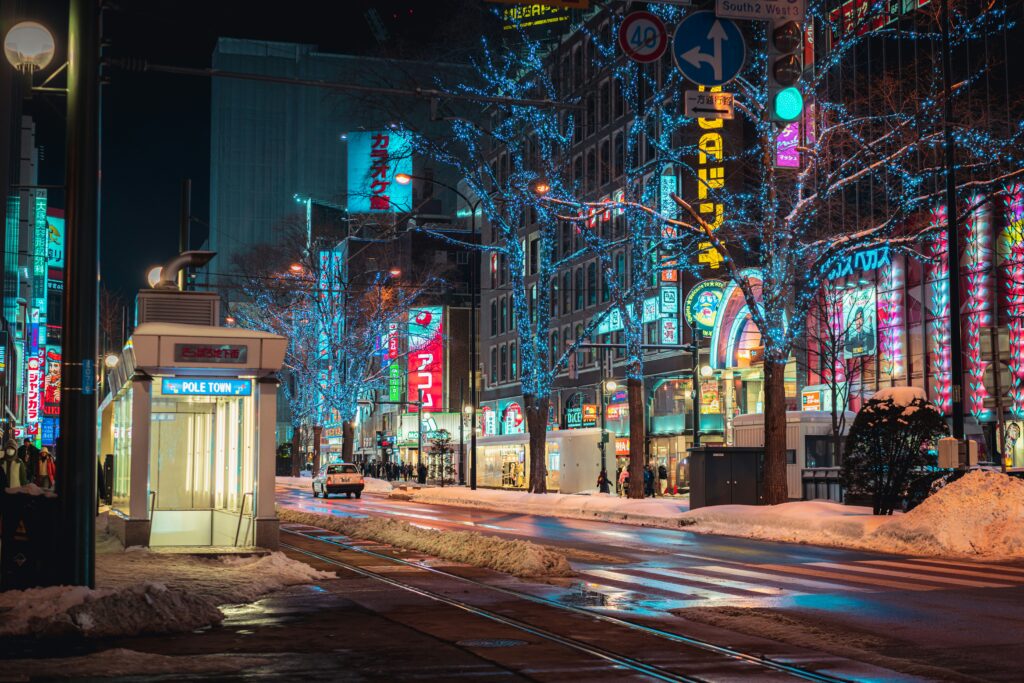 夜の狸小路風景